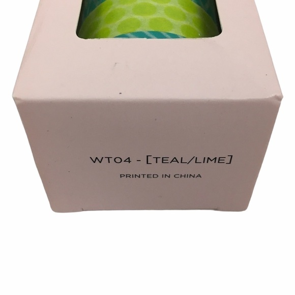ELUM DESIGNS Washi Paper Tape Decorative Teal Lime 8 Rolls Scrapbooking NWT - Picture 3 of 5